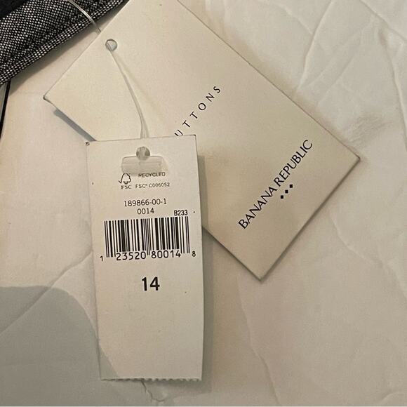 Banana Republic Black White Linen Blend Academia Office Skirt NWT Size 14 - Picture 10 of 13